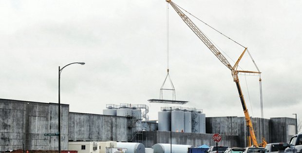 View of Stone Brewing Co.’s new beer plant going up near Williamsburg Avenue in Richmond’s Fulton neighborhood. 