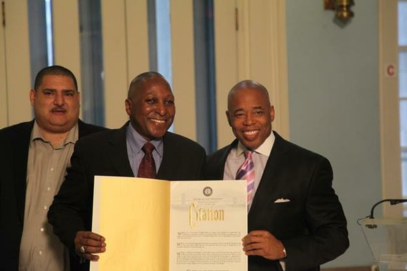 Yesterday, Brooklyn Borough President Eric L. Adams paid tribute to a Metropolitan Transportation Authority worker who rescued a woman on ... Yesterday, Brooklyn Borough President Eric L. Adams paid tribute to a Metropolitan Transportation Authority worker who rescued a woman on ...