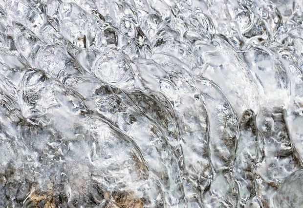 Frozen waterfall in Bryan Park