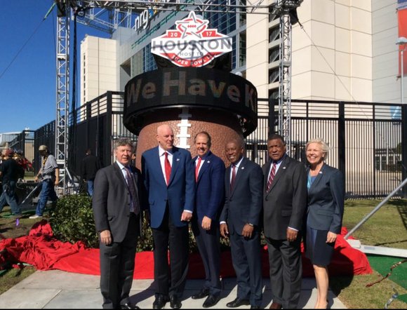 Houston Super Bowl Host Committee Unveils Countdown Clock At NRG Houston Super Bowl Host Committee Unveils Countdown Clock At NRG