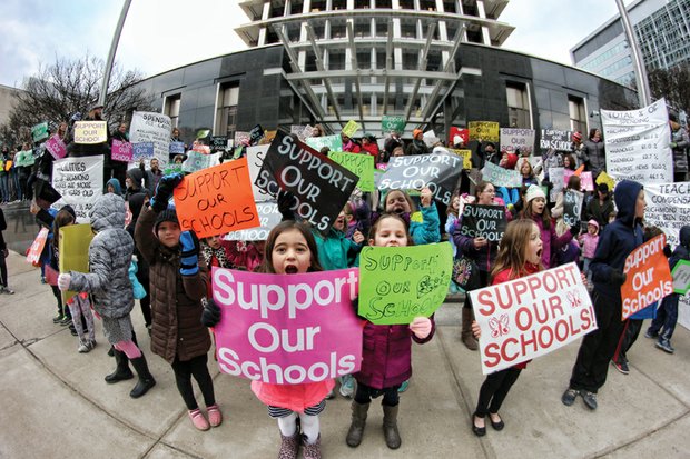 All for schools //
Richmond Public Schools’ campaign to gain additional city funding picked up more steam after several hundred people, including teachers, principals, parents and students, rallied Wednesday in front of City Hall to back fully funding the school district’s budget request.