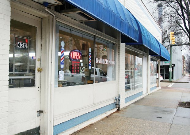  Mr. Lomax’s longtime barbershop at 420 N. 2nd Street that he is leaving behind. 