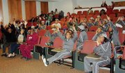 Members of the Virginia Union University Lady Panthers basketball team and their supporters cheer Sunday’s announcement by the NCAA that VUU would host the Division II Women’s Atlantic Region Tournament at the VUU’s Barco-Stevens Hall 
March 11 through 14.
