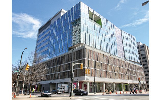 A new landmark in Downtown, VCU’s Children’s Pavilion fills the block at 10th and Broad streets.