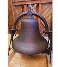 The newly restored bell at historic First Baptist Church of Williamsburg.