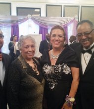 Church celebrates 20th anniversary //
Bishop Gerald O. Glenn and First Lady Marcietia S. Glenn of New Deliverance Evangelistic Church, right, enjoy a moment with Free Press President/Publisher Jean P. Boone and her son, Raymond H. Boone Jr., Free Press vice president-new business development, at the 20th anniversary celebration of the church founded by Bishop Glenn and his wife. The dinner event, held Saturday evening at a Downtown hotel, featured an address by Bishop Steve Coleman of the Williams Temple Church of God in Christ in Portland, Maine. New Deliverance is located at 1701 Turner Road in Chesterfield County.
