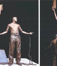 Views of the Emancipation Proclamation and Freedom Monument that sculptor Thomas Jay Warren has proposed for Brown’s Island.