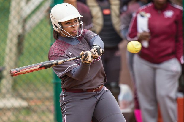 Slugger Taylor Hamilton of Virginia Union University’s softball team led the NCAA Division II last year with 40 RBIs in 27 games, earning CIAA honors. 