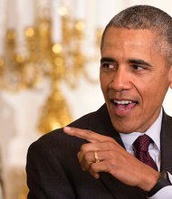 President Obama speaks to about 140 religious leaders March 30 during an Easter Prayer Breakfast in the State Dining Room at the White House. It was his last such annual event as president.