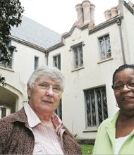 
Sister Maureen Carroll, left, is seeking to rally public support to prevent the sale of a historic Powhatan property with help from volunteers like Joyce Johnson. The women talked about their plans in front of Belmead, the mansion that was once home to St. Emma Military Academy for Boys and has been headquarters for the nonprofit FrancisEmma Inc. that has sought to preserve and protect the property and its history. 