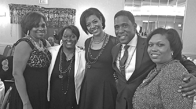 
Left to right: Dr. Angela Henderson, CSU Provost and SVP of Academic Affairs, Dr. Latrice Eggleston Williams, Director of Institutional Research CSU, Karen Jordan, ABC 7 News Anchor, Christian Farr, NBC 5 reporter, Dr. Denisha Hendricks, Director of Athletics CSU.
