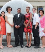 Richmond Public Schools valedictorians, from left: Regena Walker of George Wythe, Emma Silverman of Open High, Natasha Coleman of Thomas Jefferson, Stefan Woodson Jr. of John Marshall, Willie-Lee Triania Molle-Bette Young of Armstrong, Chris Gabbert of Richmond Community, Brooke Hunter of Huguenot and Jocelyn Lee of Franklin Military Academy.