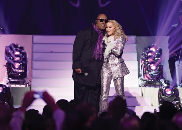 
Stevie Wonder and Madonna bring the audience in Las Vegas to tears Sunday during their tribute to Prince on Sunday at the Billboard Music Awards.