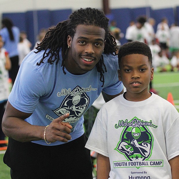 Also a Varina High School alumnus, Mr. Robinson retired as an NFL player in 2014 and is now an NFL Network analyst. This was his 7th annual football camp in Metro Richmond.