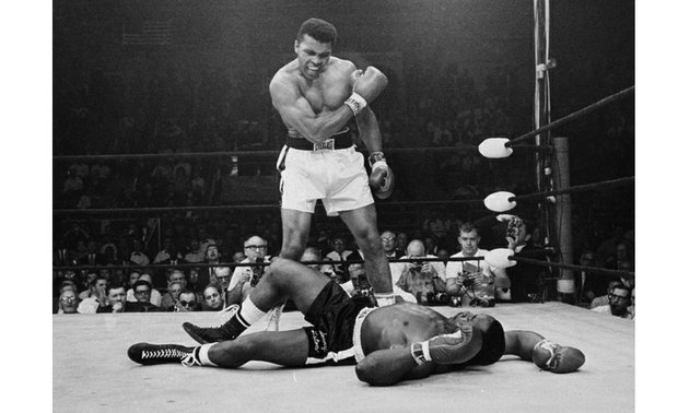 Muhammad Ali taunts Sonny Liston after knocking him out in the first round of their May 1965 rematch, three months after Mr. Ali first defeated Mr. Liston to win the heavyweight title. 