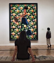 
Samantha Schwartzkopf takes in Kehinde Wiley’s “Judith and Holofernes.” 