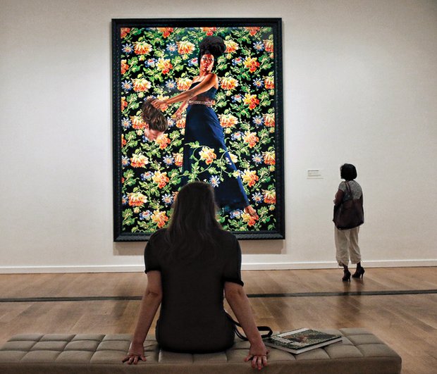 
Samantha Schwartzkopf takes in Kehinde Wiley’s “Judith and Holofernes.” 