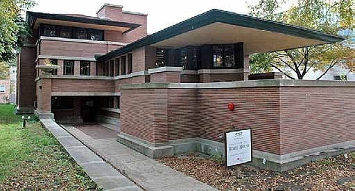 Pictured is the Frederick C. Robie House, a U.S. National Historic Landmark on the campus of the
University of Chicago in the neighborhood of Hyde Park in Chicago, Illinois. The house is located on
5757 S. Woodlawn Avenue on the South Side. It was designed and built between 1908 and 1910 by
architect Frank Lloyd Wright and is renowned as the greatest example of the Prairie School style, the
first architectural style that was uniquely American. It was designated a National Historic Landmark
on November 27, 1963 and was on the very first National Register of Historic Places list of October 15,
1966. The Frank Lloyd Wright Trust conducts ongoing historic preservation and operates public tours,
programs and events at major Wright sites in five Chicago area locations including the Frederick C.
Robie House in Hyde Park. Photo by Dan Smith
