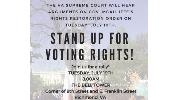 A Stand Up for Voting Rights rally will take place 8 a.m. July 19 at the Bell Tower in Capitol ...