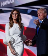 Donald J. Trump, the Republican nominee for president, introduces his wife, Melania, who addressed delegates Monday during the opening day of the Republican National Convention in Cleveland.