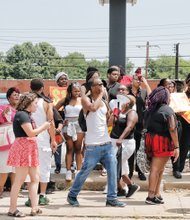 Protesters also called for pay hikes for workers to $15 an hour. The franchise brought in workers from other chain locations to keep the fast food restaurant open during the picketing. McDonald’s representatives did not respond to Free Press requests for comment. //