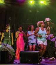 Ladies picked from the audience show off a few moves with Morris Day and The Time.