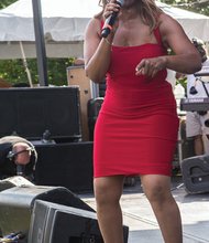 Hot summer jazz // Longtime singer Stephanie Mills, right, performed on three stages throughout both days. A portion of the proceeds from the festival will benefit the Richmond Public Schools Education Foundation, the Richmond Jazz Society and the Maymont Foundation.