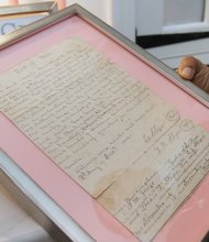Mrs. Baskerville holds the deed to her family’s Buckingham County property. The deed is one of many family heirlooms featured in the Designer House.