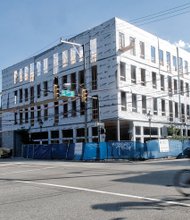 

Eggleston Plaza is taking shape at the corner of 2nd and Leigh streets in Jackson Ward. It’s the former site of the historic Eggleston Hotel, which was demolished in 2009. Eggleston Plaza, undertaken by developer Kelvin Hanson, is to include 31 apartments and space on the ground floor for a new edition of the popular Croaker’s Spot restaurant, whose initial Jackson Ward location closed in 2010. The $6.3 million development also includes 10 townhouse-style apartments that are being finished nearby at 1st and Jackson streets. The city’s Affordable Housing Trust Fund provided a $250,000 loan toward the development. 