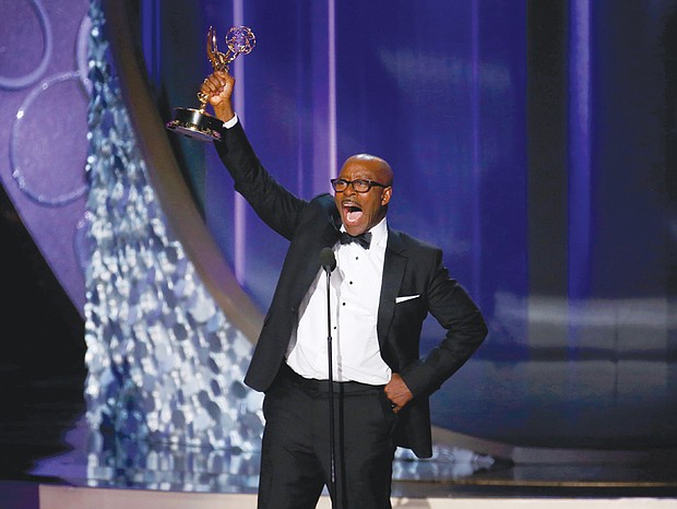 Courtney B. Vance accepts the award for outstanding lead actor in a limited series or movie for his role as the late renowned defense attorney Johnnie Cochran in “The People v. O.J. Simpson.” Mr. Vance acknowledged his wife, actress Angela Bassett, in accepting the award.
