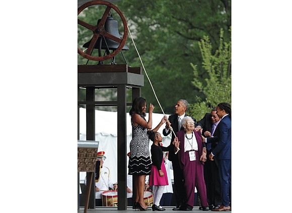 Black history officially has a new, prominent place in America’s story. With hugs, tears and the ringing of a church ...