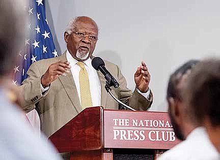 Dr. Julius Garvey, son of Marcus Garvey spoke at a June 24th press conference at the National Press Club in Washington, D.C. Dr. Garvey announced that a petition has been filed with the Justice Department on behalf of his father, Marcus M. Garvey,who in 1923, was indicted for mail fraud by a U.S. Court. His son, Dr. Garvey, is seeking a Posthumous Presidential Pardon from President Barack Obama for that conviction.