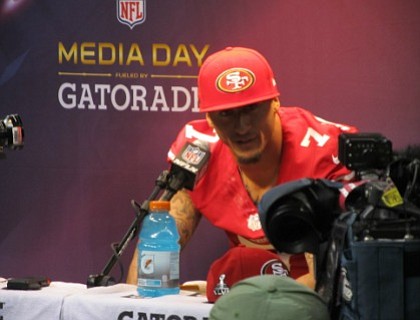 San Francisco 49ers quarterback Colin Kaepernick, who sparked a national movement in sports by not standing during the national anthem ... San Francisco 49ers quarterback Colin Kaepernick, who sparked a national movement in sports by not standing during the national anthem ...