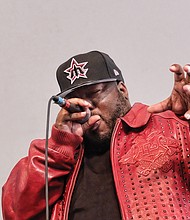 Rapper Rahzel, a former member of The Roots, busts a rhyme.