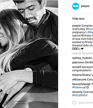 Ciara and husband Russell Wilson in their Instagram announcement photo.