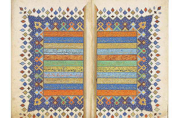 Photos courtesy of Smithsonian
A Quran copied by Abd al-Qadir ibn Abd al-Wahhab, who worked in what is now Iran in the 16th century, is part of the exhibit at the Smithsonian’s Arthur M. Sackler Gallery in Washington.