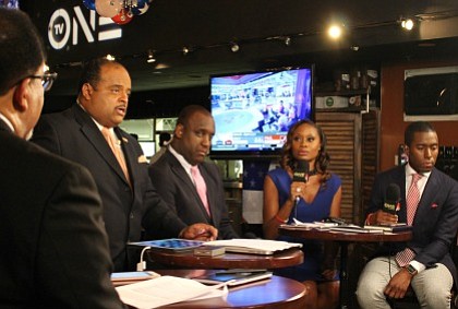 Roland Martin and panelists at TV One #NewsOneNow Election Night Watch Party
