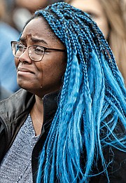 Virginia Commonwealth University student Brianna Scott weeps during the anti-Trump “RVA Grabs Back Rally” last weekend.