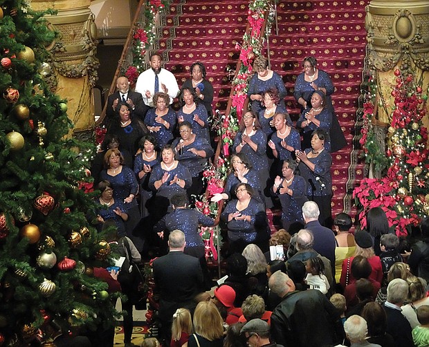 Jefferson starts joyous season // members of the Richmond Chapter of the Gospel Music Workshop of America perform during the free event. 