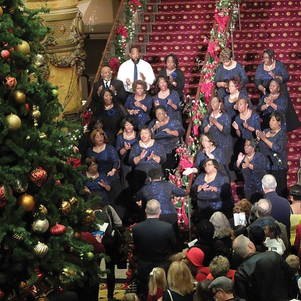 Jefferson starts joyous season // members of the Richmond Chapter of the Gospel Music Workshop of America perform during the free event. 