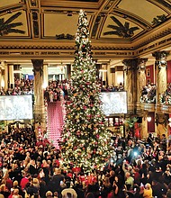 Jefferson starts joyous season // Hundreds of Richmonders, area residents and visitors kicked off the holiday season with the 30th Annual Tree Lighting on Monday at The Jefferson Hotel. The Downtown hotel was decked out with garlands, lights, poinsettias and a holiday scene crafted of gingerbread by Sara Ayyash, The Jefferson’s executive pastry chef.