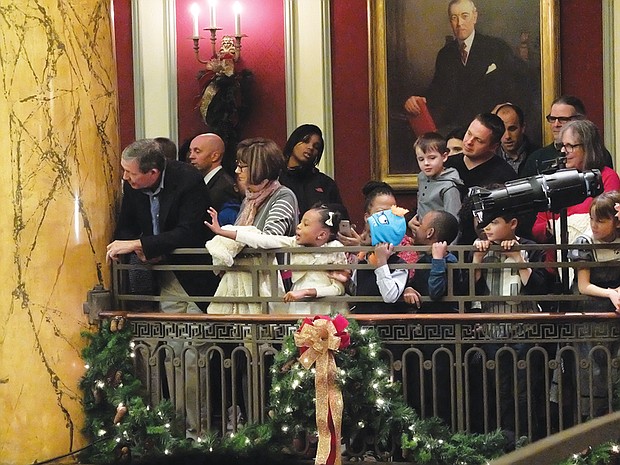 Jefferson starts joyous season//
The ceremony concluded with the arrival of Santa and Mrs. Claus, who lit the tree. The tree and gingerbread scene will be on display though Sunday, Jan. 1. 