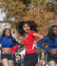 Majorettes with the Richmond Public Schools All-City Marching Band make their moves.
