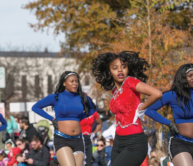 Majorettes with the Richmond Public Schools All-City Marching Band make their moves.
