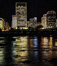 Downtown holiday skyline