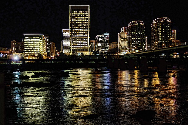 Downtown holiday skyline