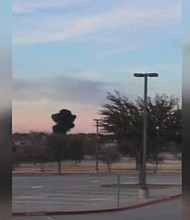 Cell phone image of plane crash site