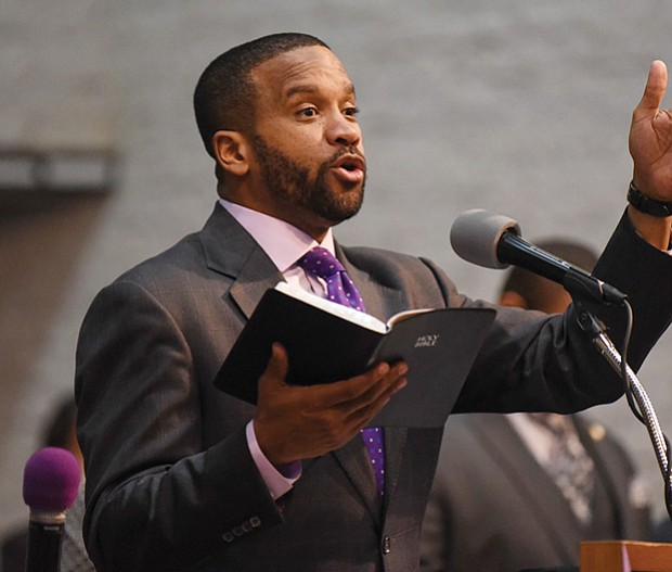 Emancipation Proclamation Day Service //

Dr. Howard-John Wesley, pastor of Alfred Street Baptist Church in Alexandria, the oldest and largest African-American church in Northern Virginia, delivers the “Emancipation Message” to a crowd of approximately 400 people at Richmond’s Fifth Baptist Church for Monday’s Emancipation Proclamation Day Service.
