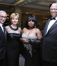 Photos by Rudolph Powell 
Elegance in Black and White //Among those enjoying the 2016 gala are, from left, Congressman Robert C. Scott, the Richmond chapter’s 2nd Vice President Beverly B. Davis, and chapter President Nkechi George-Winkler. The service organization, founded nationally in 1956, was begun in Richmond in 1976 with a mission of aiding the socioeconomic and cultural welfare of children and youths.