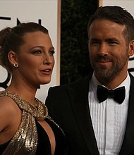 Blake Lively and Ryand Reynolds at the 74th annual Golden Globe Awards.